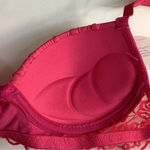 Massam Size Small Fuchsia Lace Trim Padded Underwire Bra Made in Brazil New Pink Photo 3