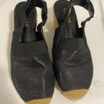 Ralph Lauren Lauren By  Womens Black Wedge Slingback Size‎ 8.5 B Photo 0