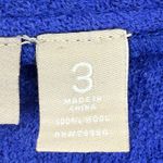 Chico's ‎ Wool Blend Open Front Jacket Size 3 US XL Cobalt Blue Coat Knit Photo 3