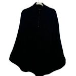 Clothes by Revue Black 100% Wool Sweater Poncho Pockets FLAW Womens Size Medium Photo 0