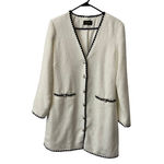 Alexia Admor Women's  Zayla Long Sleeve V-Neck Tweed Dress White Size 12 Photo 1