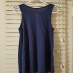 Sonoma Womens Navy Blue Sleeveless Tank Top With Gold Pineapple Print M Cotton/P Photo 2