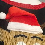 No Boundaries  Festive Reindeer Sweater - Black, Red, Green Photo 7