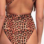 Boutique 1632 clearance cheetah shoulder bling monokini  Photo 6
