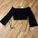 Anthropologie NWT off the shoulder stretch fabric long sleeves crop top Photo 4
