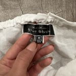 Blue Blush Strapless Crop Top Tassel Tie Front White Women's M Boho Beach Photo 3