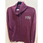 PINK - Victoria's Secret  XS Burgundy Pullover Hoodie‎ Love PINK Embroidered Photo 4
