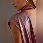 Anthropologie By • Cowl-Neck Liquid Shine Top Pinkish Red Photo 15