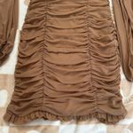 MABLE | Brown Bodycon Mesh Ruched Mini Dress |‎ Women's S Photo 1