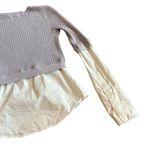 Veronica Beard Kaley Mixed Media Layered Sweater Shirt Metallic Size XS Women's Photo 10