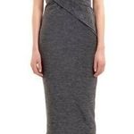 T by Alexander Wang Heather Gray Twist Front Jersey Midi Dress Womens Size M Size M Photo 0