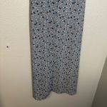 Böhme Floral Print Midi Dress Blue Button Front Slit Cottagecore Women's‎ Small Photo 8