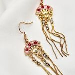 Japanese Fan Earrings Gold Photo 2