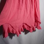 Coral Pink Gauze Cotton Midi Maxi Skirt Handkerchief Hem Asymmetric Fairy Boho S Photo 2