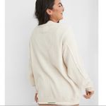 Aerie The Sweat Waffle Crew Neck Sweatshirt size Small oversized beige cream Photo 1