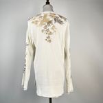 Johnny Was NWOT  Embroidered Floral Waffle Knit Sweatshirt Size S Crew Neck Photo 5