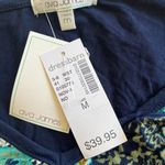 Dress Barn Ava James Sz M V Neck Floral Print Blue Pullover Stretch Blouse Top Photo 1