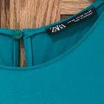 ZARA Round Neck Short Sleeve Side Pockets Tiered Maxi Dress Kelly Green Size XS Photo 3