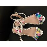 Betsey Johnson  Koko wedge sandal in white multi with polka dots 10 Photo 3