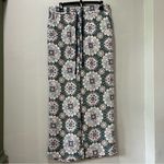 Loft  Small Floral Relaxed Straight Fit Pants Drawstring Light Multicolor Poly. Photo 1