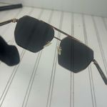 Unisex Gold Frame Black Lens Geometric Sunglasses Photo 6
