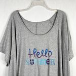 Woman Within Plus Size 3X 30W 32W Top Gray Hello Summer Scoop Neck 1076 Photo 2