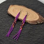 Purple Beaded Earrings Photo 1