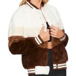 Beach Riot  Bomber Jacket Faux Fur Snap Button Size Small Photo 3