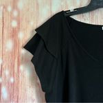Unbranded Black Ruffle Sleeve V Neck Stretch T Shirt Size XL Photo 3