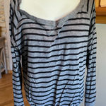 Poof! Black and Gray Striped Sweatshirt Photo 0