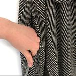 BOHO REPUBLIC Tank Tie Waist Dress Black White Chevron M/L Size M Photo 4