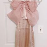 Japanese Kawaii Style Pastel Pink Bow Off Shoulder Top With Under Mini Dress Photo 5