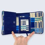 Vera Bradley  Santiago (Summer 2017) Blue Gray Teal Small Trifold Snap Wallet Photo 3