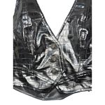 AFRM Harlan Vest in Metallic Silver Medium New Womens Vegan Faux Leather Photo 6