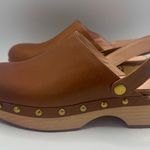 J.Crew Convertible leather clogs Size 6.5 Studded Item BA188 British Tan Photo 3