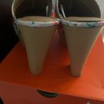 Report Pink and Cream Floral Mules with Wooden Heel size 10 Photo 5