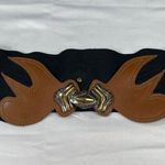 Vintage Western Style Leather Elastic Concho Belt SKU 7251 Black Photo 1
