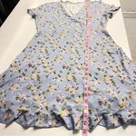 SO Imperfect floral mini dress stretchy short sleeved ruffle hem sundress  large Photo 4