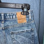 ZARA Dark Wash Distressed Jean Shorts Photo 4