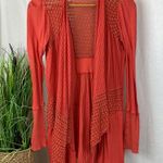 Anthropologie  Tiny Open Drape Front Crochet Trim Long sleeve Cardigan Sweater S Photo 1