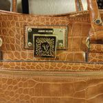 Anne Klein Alligator Alley Satchel Crocodile-Embossed Faux Leather Tote Brown Photo 2