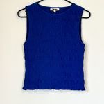 Madewell NWT Smocked Boatneck Tank in Brilliant Sapphire - Size: Extra Small Photo 1