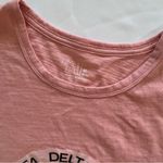 NWOT Tri Delta Medium Tshirt Peach Coral Pink Sorority Greek Sunshine Floral Photo 2