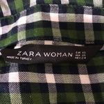 ZARA  Woman Green Plaid Check Button Front Dress Photo 7