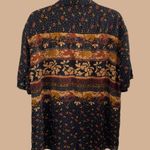 Jane Ashley Vintage Boho Floral Crinkle Cut Oversized Button Up Short Sleeve / Photo 6