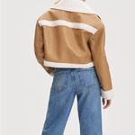 Noize Viveca Cropped Length Vegan Leather Coat Tan Photo 2