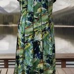 VTG 70s Sole Dione Studio Colorful Tunic Scoop Neck Arts Hawaii Dress USA Photo 0