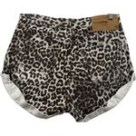 One Teaspoon Bandits Mid Rise Button Fly Denim Jean Shorts - Animal Print Sz 27 Photo 3