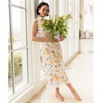 Rachel Parcell NEW  Sleeveless Floral Midi Shirt Dress Ivory Yellow Photo 1