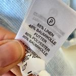 Adrienne Vittadini  Blue Pinstriped Linen Blend Blazer Jacket Womens S Classic Photo 7